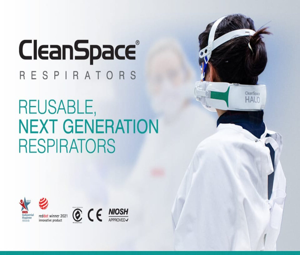 Halo Rpe Mask Cleanspace Halo Respirator with 3 x P3R filters and Half Mask