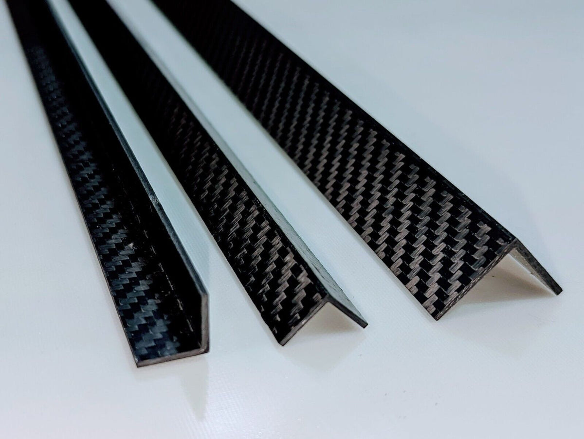 Carbon Fibre Angle Gloss Twill 3k 2/2    25mm x 25mm x 1000mm Length