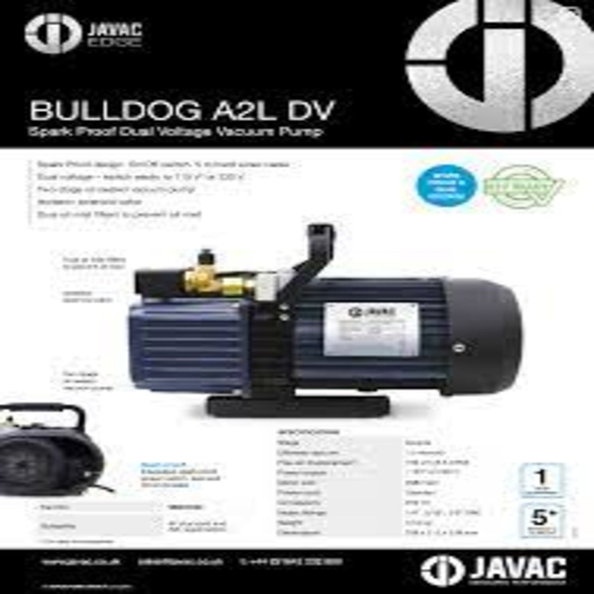 Vacuum Pump Javac VBD1622 Bulldog A2L