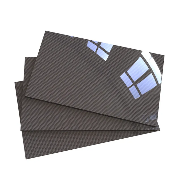 Carbon Fibre Sheet Twill Gloss Double sided A finish 1 to 6mm Thicknesses
